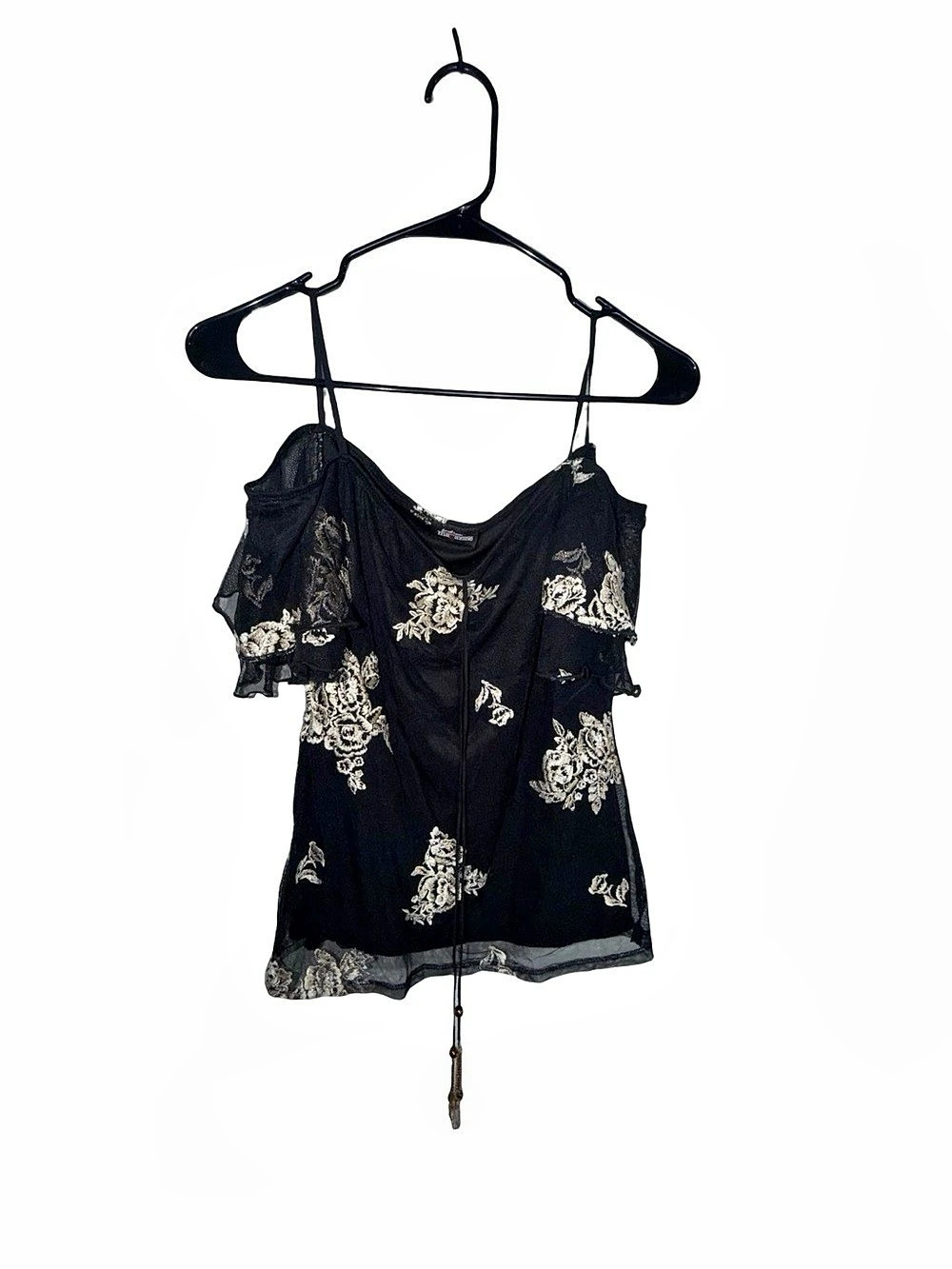 look magazine Floral Embroidered Blouse in Black